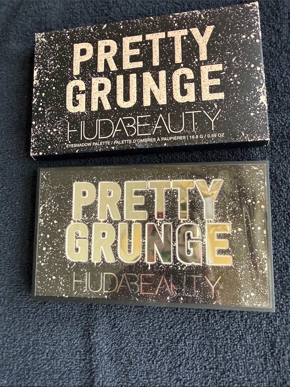 HudaBeauty Pretty Grunge Eyeshadow Palette - Black & Metallic, brand new